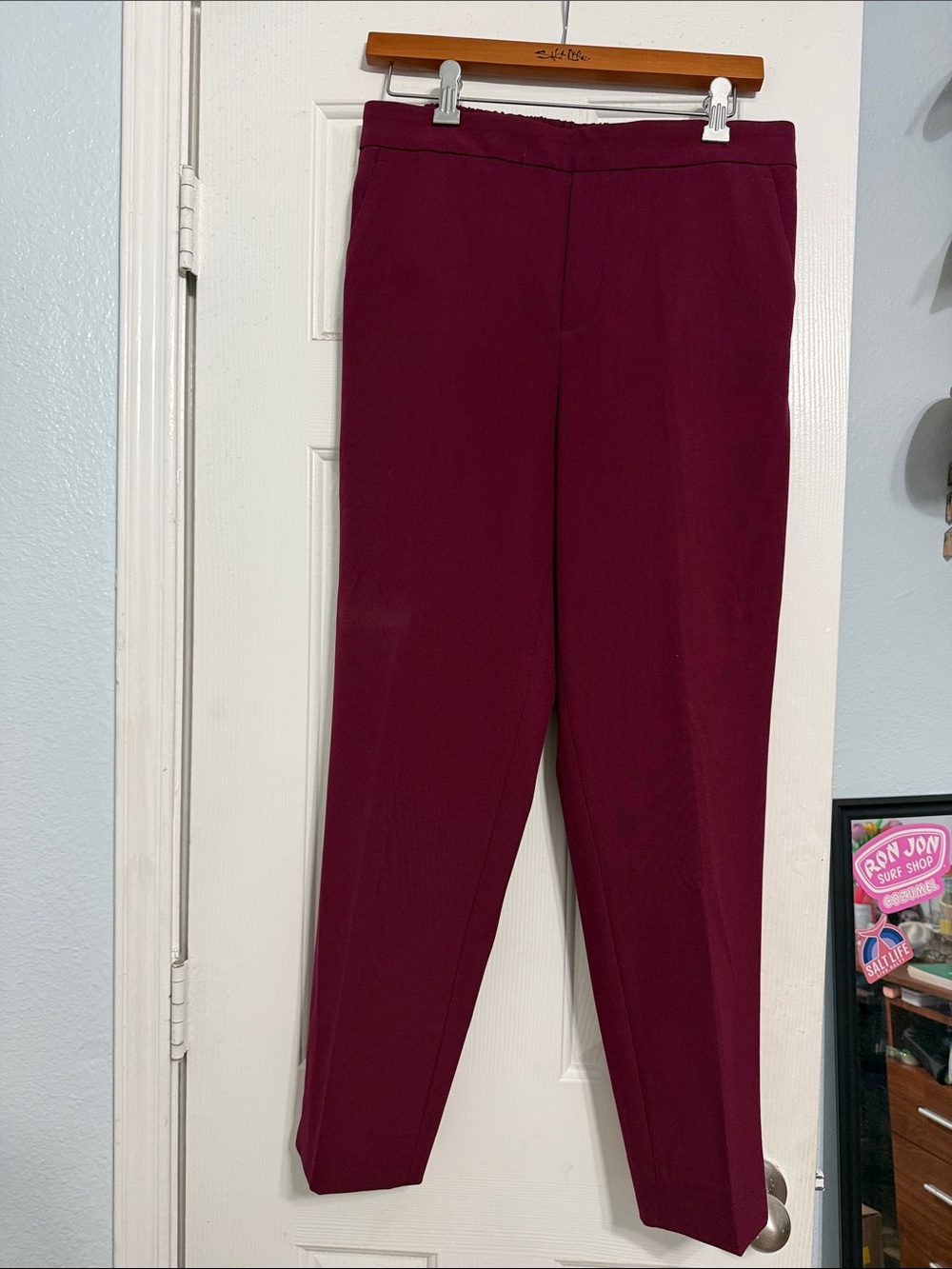 Banana Republic Women's Skinny Dress Pants in Deep Burgundy